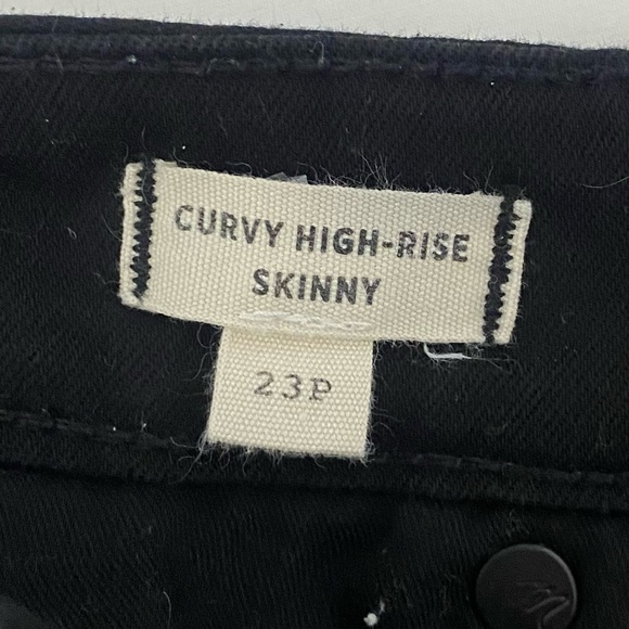 Madewell Curvy High-Rise Skinny Jeans Womens 23 Petite Carbondale Wash Black 23P - Picture 7 of 13